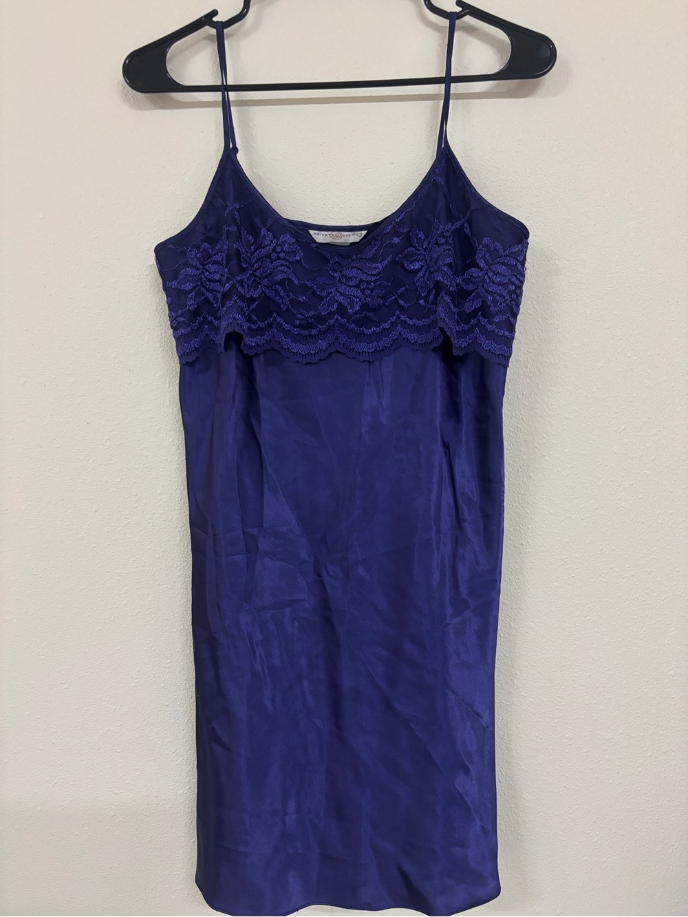 Satin Lace-Trim Camisole - Deep Purple